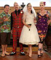 Rockabilly Halter Ruched 50s Style Short Wedding Dress Pinup Wedding Dress,20110124-Dolly Gown